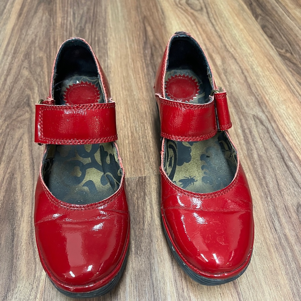 Red Mary Jane Shoes Wedge
